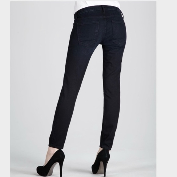 Current/Elliott Navy Blue Dark Wash Cropped Ankle Skinny Jeans Size 28 - Picture 6 of 11
